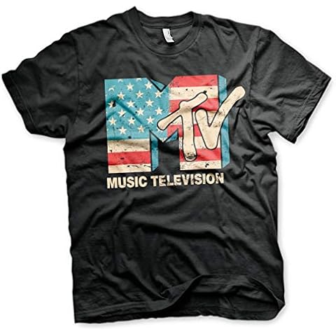 MTV Distressed USA-Flag Men's T-Shirt XXL Cover