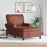 Couleur: Brun brillant INLIFE Chaise Longue Brun Brillant 91 x 157 x 91 cm PU Antique