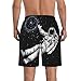 Men & Boys Fit Swim Trunks for Beach Athletic Hiking Quick Dry Drawstring Essentials Half Pants with Pockets Lining, Beachwear Outer Space Astronaut Moon Basketball Black Fashion Swim Trunks