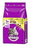 Whiskas Adult 1+ Katzentrockenfutter – Knabberstückchen mit Huhn – Hochwertiges Trockenfutter für ausgewachsene Katzen – Katzenfutter – Beutel (1 x 7kg)