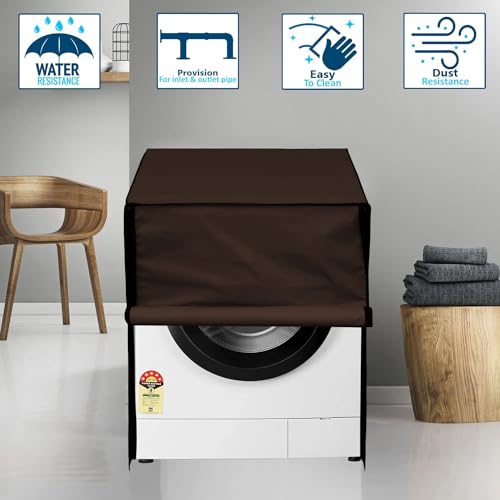 Image of Wings Star Front Load Washing Machine Cover Suitable for Bosch 6.5 kg, 7 kg, 7.5 kg, 8 kg, 8.5 kg, 9 kg. (63X63X81 CMS, Brown)