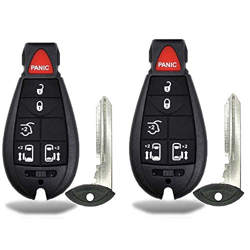 2 New Keyless Entry 6 Buttons Remote Start Car Key Fob Fobik M3N5WY783X, IYZ-C01C for Town Country Dodge Grand Caravan Volkswagen Routan