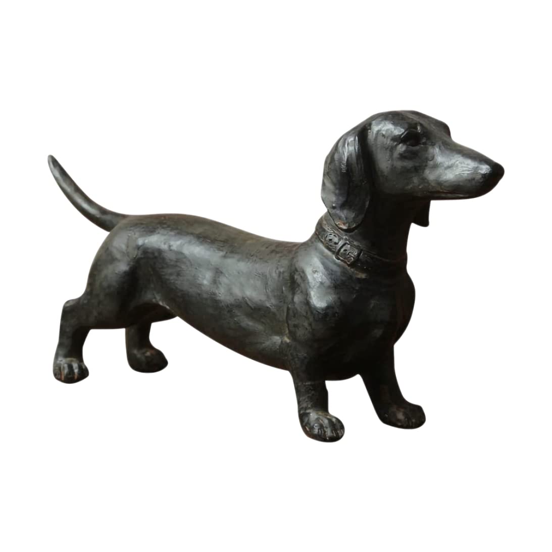 Monetais Black Dachshund Ornament Standing Sausage Dog Statue Resin Standing Dog Lover For Garden Decoration