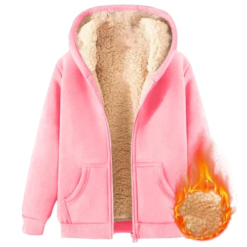 EnJoCho Hoodies For Children Winter Fleece Sweatshirt Full Zip Up Thick Lined Hooded Jacket Thick Winter Jackets3