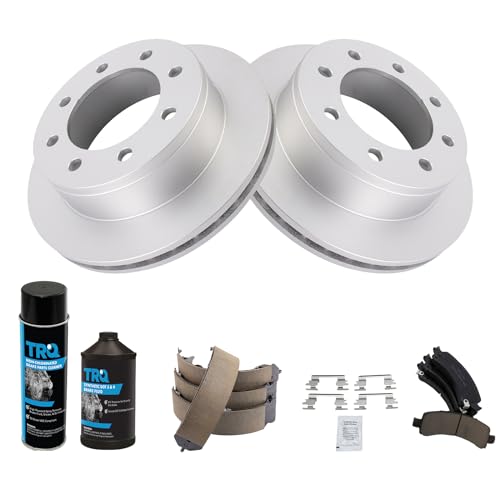 Image of TRQ Rear Brake Pad & Rotor Kit Premium G-Coated Ceramic Compatible with 2008-2016 GMC Savana 3500