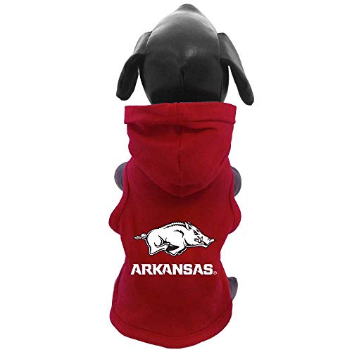 NCAA Arkansas Razorbacks Collegiate Cotton Lycra Hooded Dog Shirt (Team Color, Small)