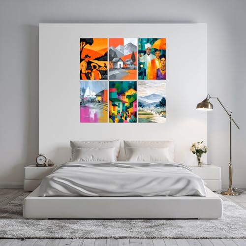 Image of SiddArtify Vintage Travel Wall Art Prints Set - Retro People Poster Decor for Living Room Office - 12x18 inch Board Pack of 6