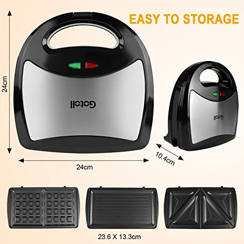 Gotoll Sandwichmaker 3 in 1,Waffeleisen Sandwichtoaster,Kontaktgrill,Panini Grill,Sandwich Maker mit… – Bild 7