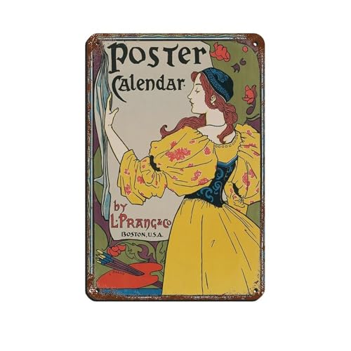 Póster retro de metal con calendario de Oster, arte elegante, pintura de hierro, bar, cueva de personas, cafetería, garaje, póster decorativo de pared, 20 x 30 cm