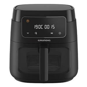 Grundig FRY 7320 Heißluftfritteuse, 7,6 l Kapazität, 1750 W, Touch-Display, großes Sichtfenster, Temperatur- und Zeiteinstellung, Antihaftbeschichtung, spülmaschinengeeigneter Korb, Schwarz
