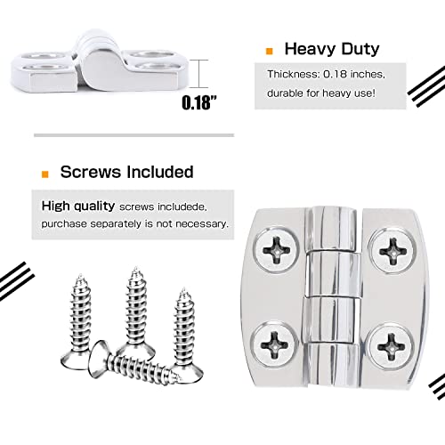 Atibin Deck Door Stainless Hinge Boat Cabinet Removable Marine Hinge Steel Mirror Polished Boat Hinge Hatch Sus316 1.59 Inch X 1.51 Inch 2Pcs #TOP3