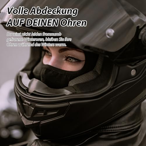 DqiUnaX 4 Stück ohrenwärmer, ohrenwärmer damen, ohrenwärmer fahrradhelm, Komfortable Fahrt Windfree Ohrenschützer für Joggen Laufen Wandern Radfahren Motorradfahren (Schwarz)