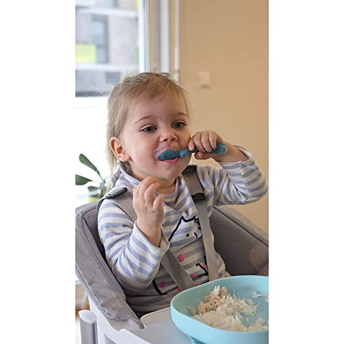 Miniatura 3 de Béaba Plato Con Ventosa Para Niños, 100 Silicona, Material Suave Y Resistente, Se Adhiere A La Mesa Bandeja De La Trona, Comida Infantil, Compatible Con Microondas, Azul