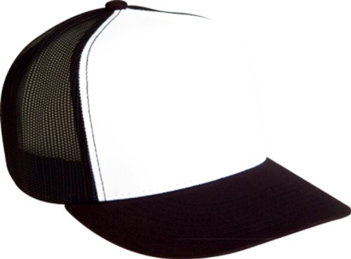 Adjustable Snapback Classic Trucker Hat by FlexFit #6006 (Black/White/Black)