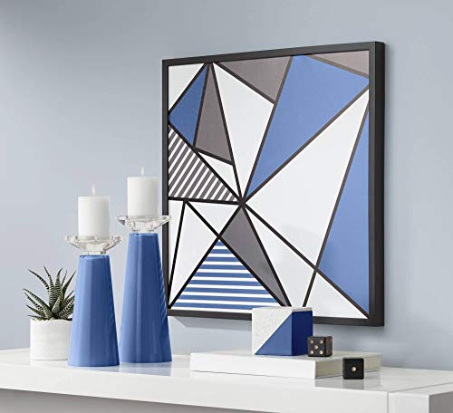 Color + Plus Meghan Monaco Blue Glass Pillar Candle Holders Set Of 2 #TOP2