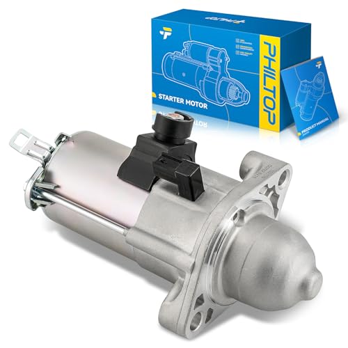 Image of PHILTOP New Starter Motor Replacement for Honda,2014 for CR-V,2014 2015 Civic 2.4L 12V 1.6KW 9-Teeth CW,19270, 31200-R5A-A01, 280-6026, SM-74017, SR1370X
