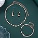 Unicra Bridal Wedding Jewelry Set Sparkly Rhinestone Necklace Earrings Bracelet Sets Formal Costume Jewelry for Women and Brides (A Rose Gold-3 Pack Necklace Bracelet Earrings)