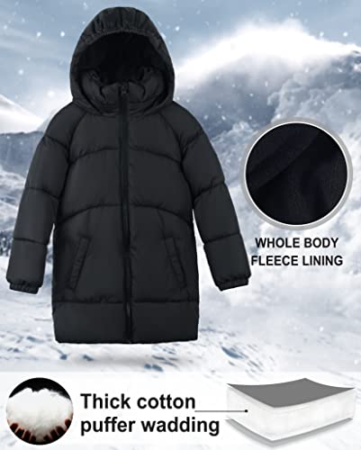 maoo garden Girls Winter Long Puffer Lightweight Coat Thick Padded Soft Fleece Jacket with Hood4