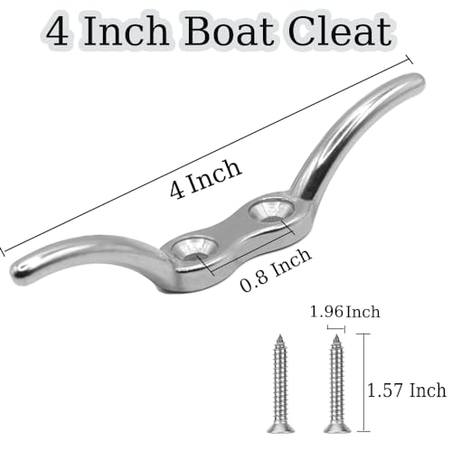 image for RMIURCO Boat Cleat, Rope Cleat 316 Stainless Steel, 4