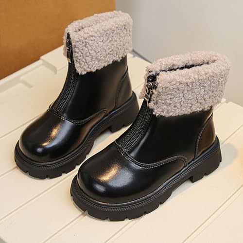 Girls Ankle Booties Winter Thickened Warm Boots Kids Cute Zipper Outdoor Hiking Shoes Leather Comfort Non Slip Snow Boots2