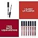 QiBest 7Pcs Matte Liquid Lipstick + 1Pcs Lip Plumper Makeup Set Kit, Pigmented Long Lasting Lip Gloss Set, Velvet Waterproof Halloween Lip Makeup Valentine's Gift Sets for Girls and Women