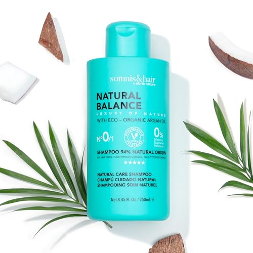 somnis&hair - Champú Natural Balance 94% Natural - Hidratación y Nutrición Profunda - Reparación Capilar y Anti-encrespamiento - Sin Sulfatos ni Parabenos ni Siliconas - Vegano - 250 ml