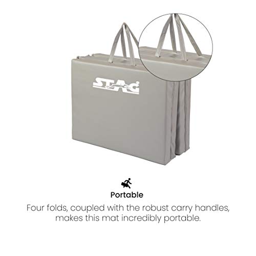 Image of STAG Multi-Purpose Foldable Fitness MAT 180 CM X 120 CM X 40 MM | Use as Tumbling mat, Gymnastics mat, Crash pad | Thick Foam | for Both Men and Women