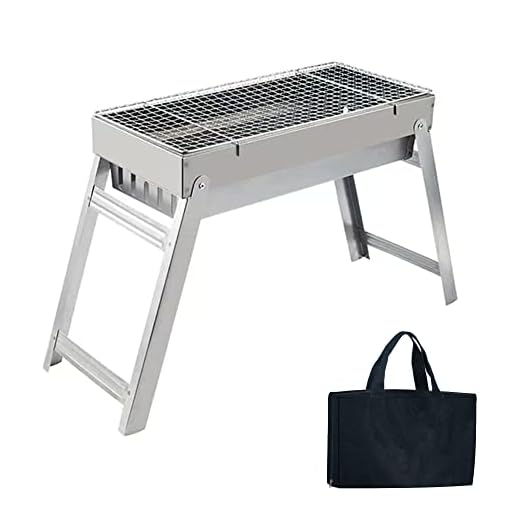 LYBOSH portable charcoal grill, 17.5" - With Handbag， multifunctional folding grill for travel, outdoor cooking and grilling, camping grill