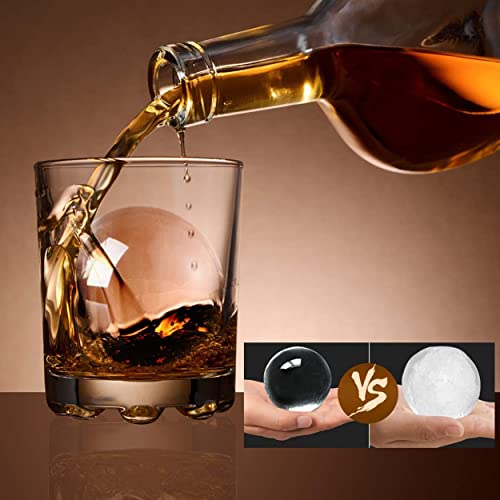 Image of KARP Crystal Clear Ice Ball Maker, 4 Cavity Large Clear Ice Balls Form, Round Ice Sphere Trays for Whiskey, Cocktail, Brandy, Bourbon (6 Cm)