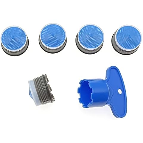 OZXNO 1 Set 16.5mm Faucet Filter Restrictor Faucet Aerator Wrench Restrictor Replacement Parts for Bathroom or Kitchen (1×Aerator Key, 5×Tap Aerators) Cover