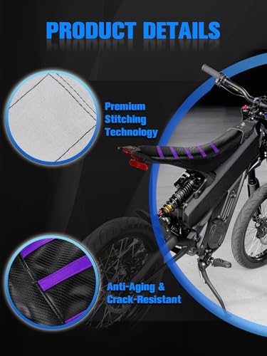 Image of Seat Cover for Talaria XXX X3, Electric Dirt Bike Soft Seat Cover Compatible Fit for Taparia X3 Ribbed Easy Installation Purple