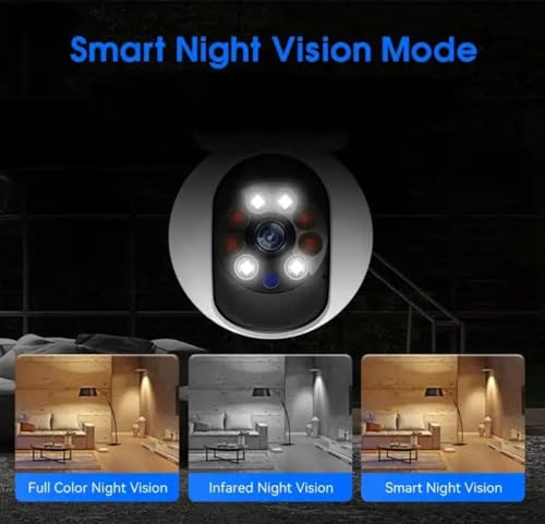 Image of 1080p FHD WiFi Wireless Security Camera with Audio & Night Vision - Live Feed, Motion Detection, Perfect for Home & Office Security (Table Camera-2 pc)
