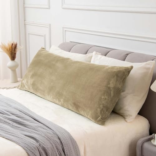 Image of BEDELITE Body Pillow Cover with Zipper, Camel, 20x54 Inch, 1 Pack