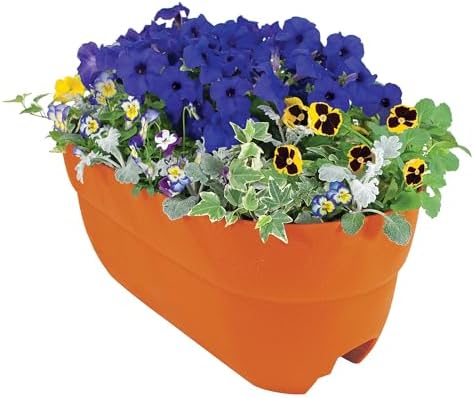 EMSCO Group Bloomers Railing Planter with Drainage Holes – 24" We...