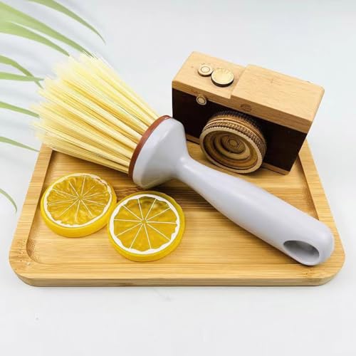 Image of 3 PCS Plastic Handle Dish Scrub Brushes Cleaning Scrubbers Brushes for Washing Kitchen Dishwashing and Cleaning