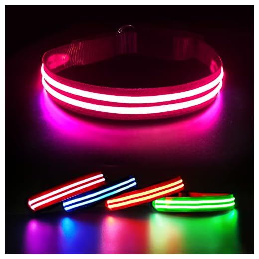 Collar Luminoso Perro Impermeable, Collar Led Perro Recargable, Intermitente Collar de Perro con Luz 3 Modos de Iluminación Súper Brillante Ajustable para Perros Pequeños Medianos Grandes - Rosa S