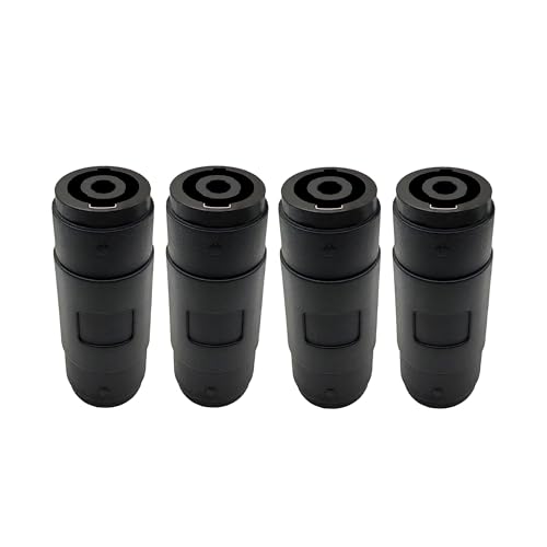 Voluty Tek 4Pin Speakon Female to Female Connector NL4FC Straight Coupler Cable Connector 4pcs