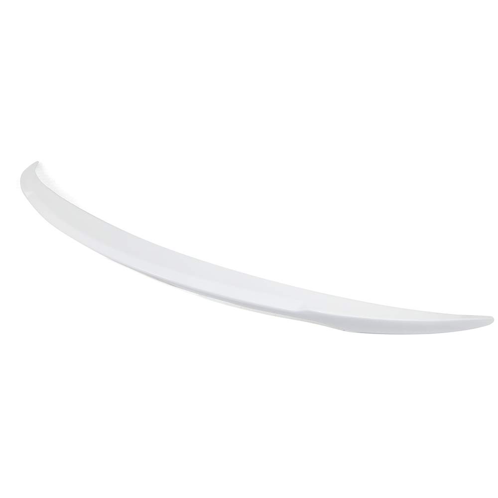 ikon motorsports, trunk spoiler compatible with 2017-2023 tesla model 3 sedan 4-door, ikon v style painted #ppsw white water pearl abs rear wing deck lid