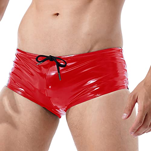 Men's Stretch Underwear Support Briefs with Drawstring Swim Bikini Hip Briefs
