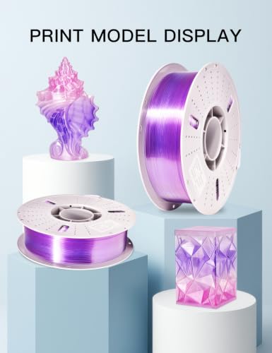 Image of PINBALL PETG Rainbow 3D Printer Filament 1.75mm, Multicolor Translucent PETG Filament, Accuracy + /- 0.02 mm, 1kg Spool (2.2lbs)
