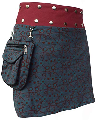 Gheri Floral Short Popper Removable Pocket Reversible Cotton Skirt3