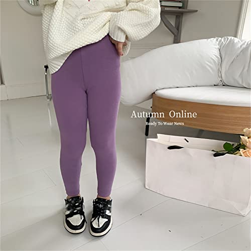 KAGAYD Girls Solid Color Leggings Cotton Kids Winter Warm Leggings Thick Thermal Tights Elastic Soft Pants4
