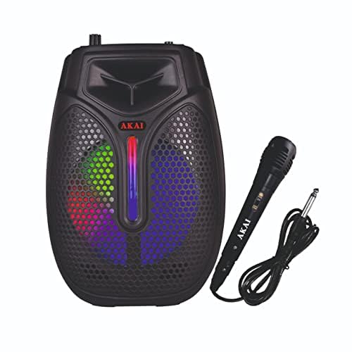 Akai Party Speakers PM-20P with 20W RMS 6.5 inch Single Driver, Extra Powerful Battery 4000mAh, immersive Sound Quality with Wired Karaoke Mic (B0D1R5DJZC) Amazon Price History, Amazon Price Tracker