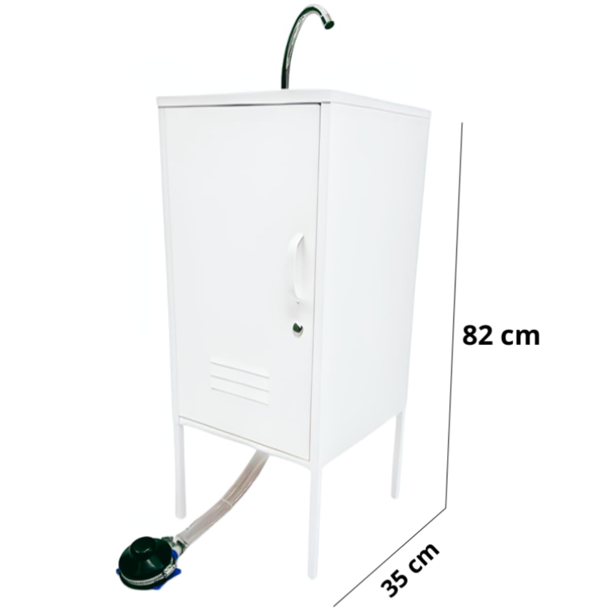 Express Water Luxury Lite Plus, Lavandino Lavabo Lavello, Portatile Autonomo Trasportabile, con Serbatoio d'Acqua, in Acciaio Inox, con Comando a Pedale, Certificato per ASL, incluso Kit Acqua Calda