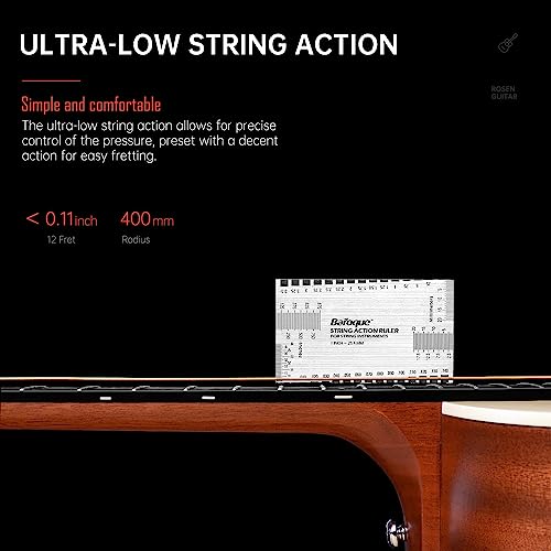 Rosen Guitare acoustique N10 pour adultes débutants, dreadnought en épicéa massif, kit de guitare Acustica avec sac de transport, sangle, cordes, capodastre, médiators, chiffon de nettoyage, Rerto - Les Beatles, Paul McCartney, John Lennon, RIngo Starr, George Harrison Rosen Guitare acoustique N10 pour adultes débutants, dreadnought en épicéa massif, kit de guitare Acustica avec sac de transport, sangle, cordes, capodastre, médiators, chiffon de nettoyage, Rerto – Image 5
