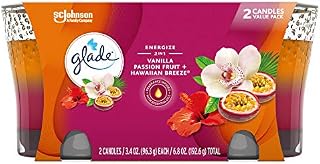 Glade Candle Jar, Air Freshener, 2in1, Hawaiian Breeze & Vanilla Passion Fruit, 6.8