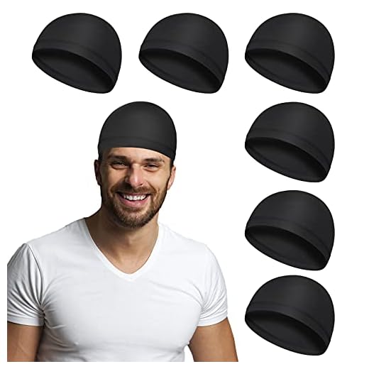 ASTER 6 Piezas Gorra de Calavera Skull Cap Hombre y Mujer Gorra para Correr de Sudor Casco de Ciclismo de Seda de Leche Forrado en Negro