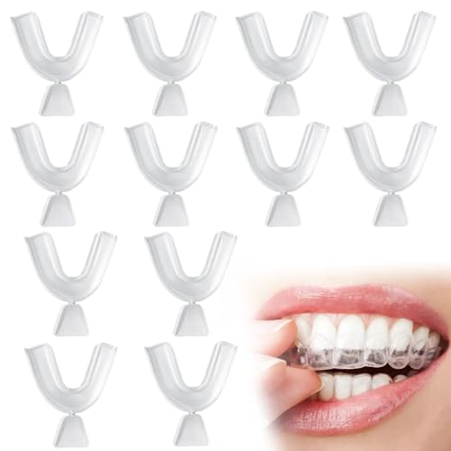 12 Pcs Teeth Whitening Trays Transparent Thermoplastic Teeth Moulds for Teeth whitening and Protection Reusable