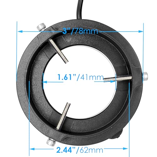 Image of Light Microscope LED Ring Illuminator, USB Adjustable LED Ring Light for Industry Monocular Binocular Trinocular Stereo Microscope & Camera (CW WW 96 LED)