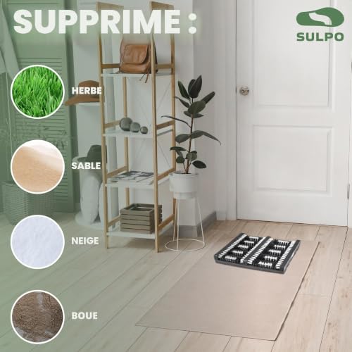 SULPO Grattoir à chaussures extérieur – Brosse à chaussures robuste, résistante aux intempéries, antidérapante, poils extra durs pour la boue, le sable, la neige, couleur noire – vue 5